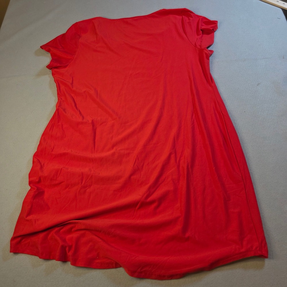 Derek Heart Womens Red Short Sleeve Scoop Neck T-Shirt Dress Size 3X - Picture 8 of 8